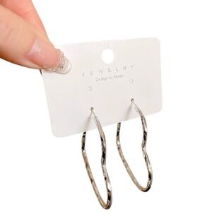 Open Heart Silver Stainless Steel Earrings